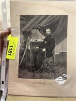 ANTIQUE ETCHING MILITARY PHIL SHERIDAN