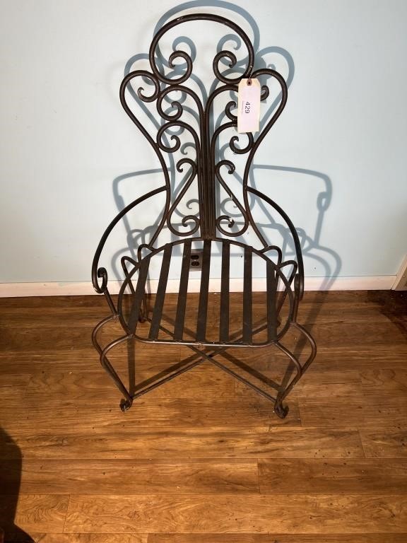 VERY HEAVY DUTY WROUGHT IRON CHAIR