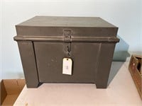 METAL STORAGE TRUNK APPEARS TO HAVE NEVER BEEN