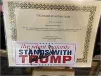 Authentic Autographed Donald Trump Bumper Sticker