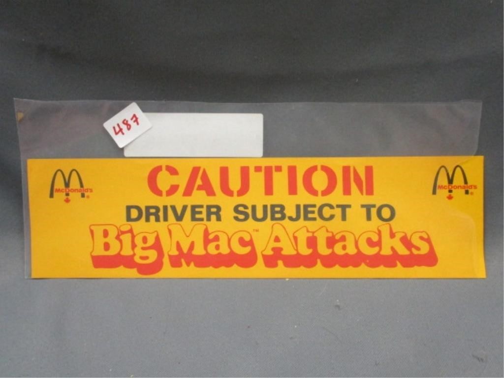 Big Mac McDonalds bumper sticker 1975