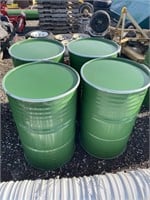 Green Metal Barrels