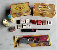 Lighter Matches Cigar Box Lot