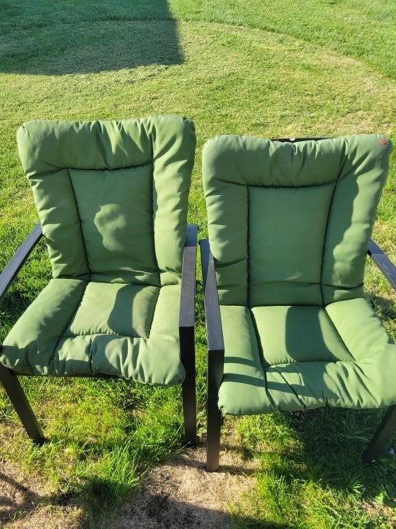 Pair of Metal Chairs w/ Cushions