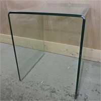 CLEAR GLASS SQUARE SIDE TABLE 18"X18"X22"T