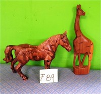 Z - WOODEN HORSE/GIRAFFE SCULPTURES(F87)