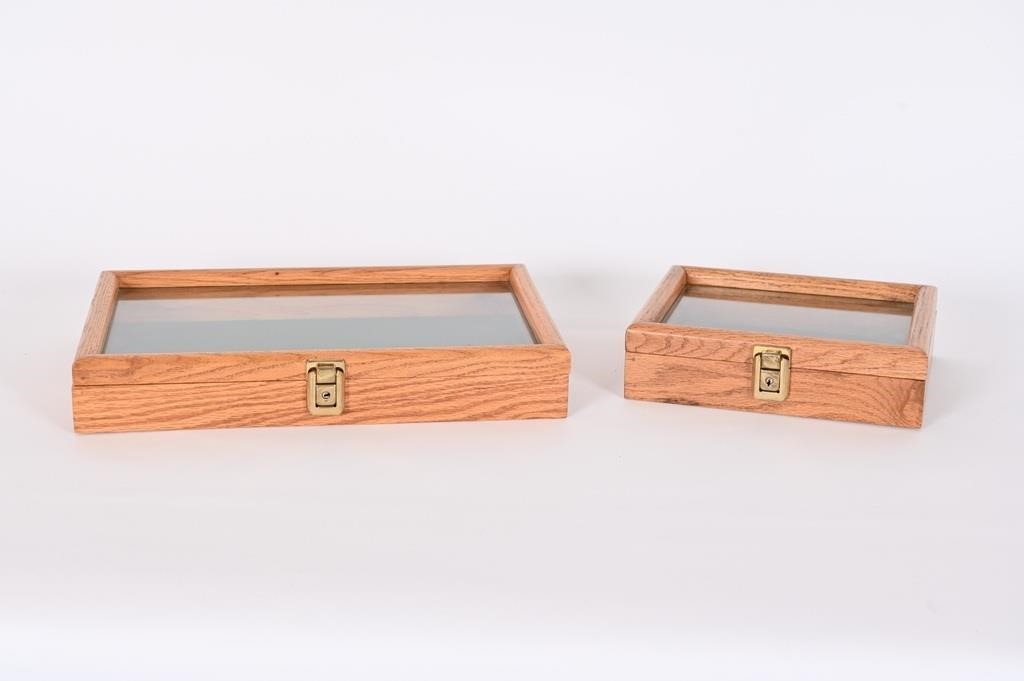 Wooden Jewelry Display Cases w/ Keys