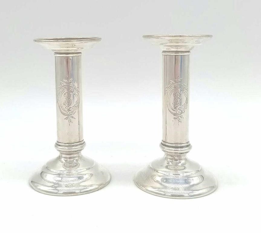 Pair of Tiffany and Company Sterling Candlesticks