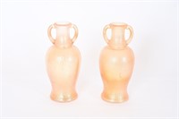 Carnival Glass Textured Urn Vases
