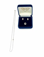 14k Diamond Pendant, Necklace & Earrings