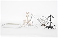Easels, Silver Bread Basket, Serving Tray