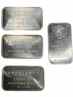 (4) Engelhard 1 oz. .999 Silver bars