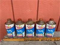 Five Flare Top Oil Cans