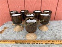 Eight Jim Clark Pottery Goblets