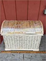 Wicker Covered Basket chest