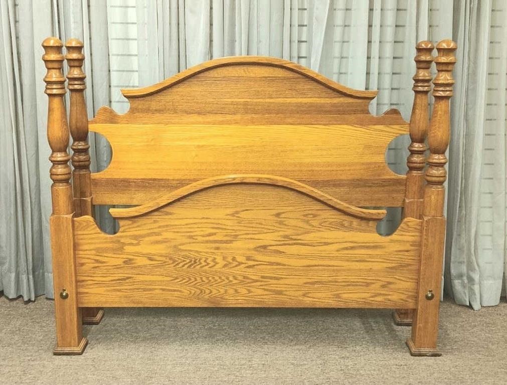Solid Oak Turned Double Bed