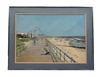 Framed Beach Scene Painting by Paula Kolojeski