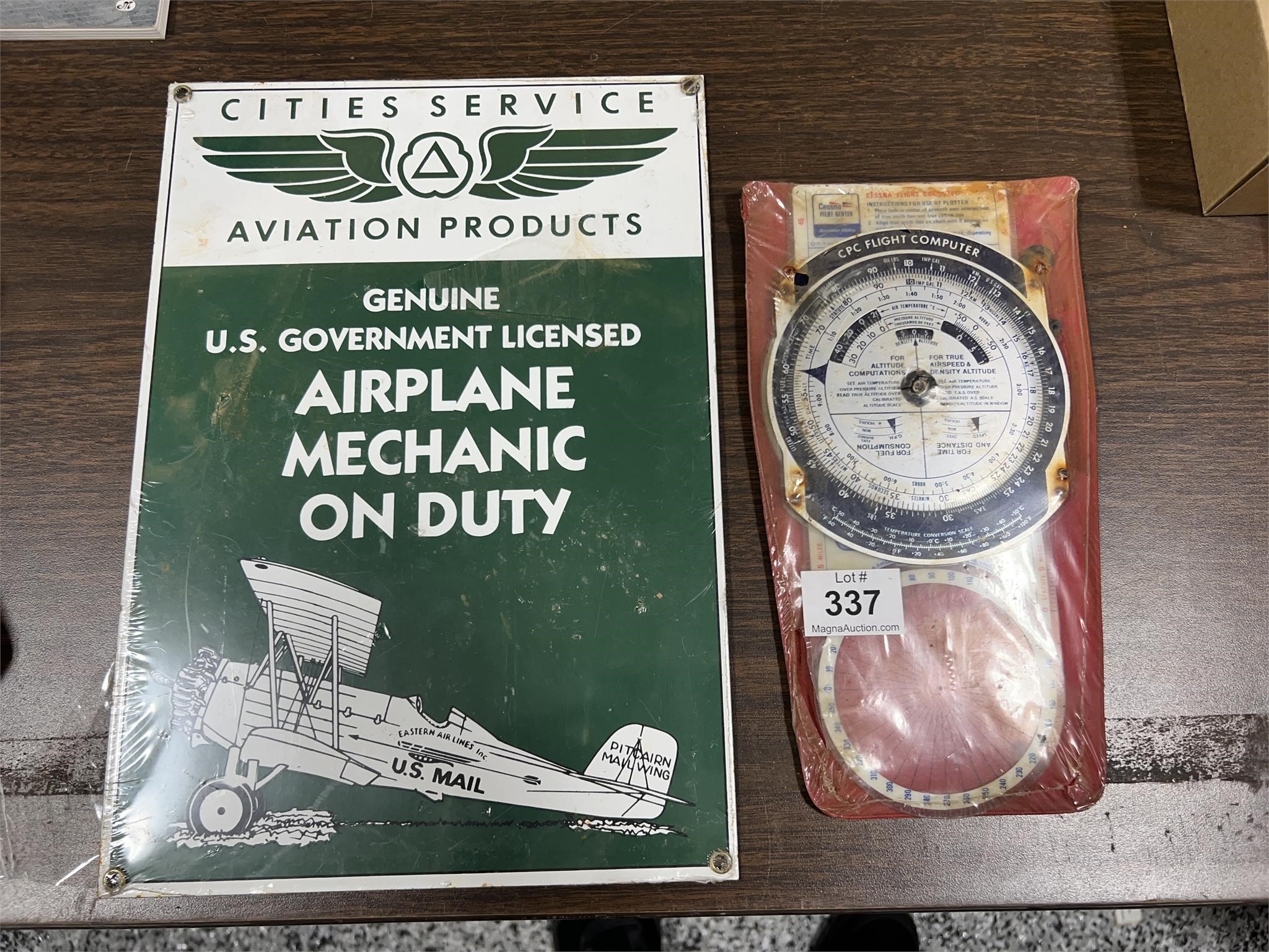 Airline Mechanic Sign & Cessna CPC Flight Computer