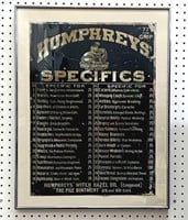 Tin Humphrey's Witch Hazel Oil Sign