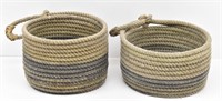 (2) Vintage Lasso / Lariat Rope Baskets