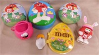 M&M's Easter: Ceramic dish - 2 metal egg tins