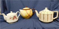 3 teapots: Vernon Kilns California Pottery & more