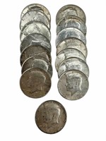 (15) 1964, $7.50 face, Silver Kennedy half dollars