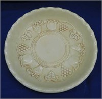 Stoneware pie dish, 11" - Floral plate, 9.5"