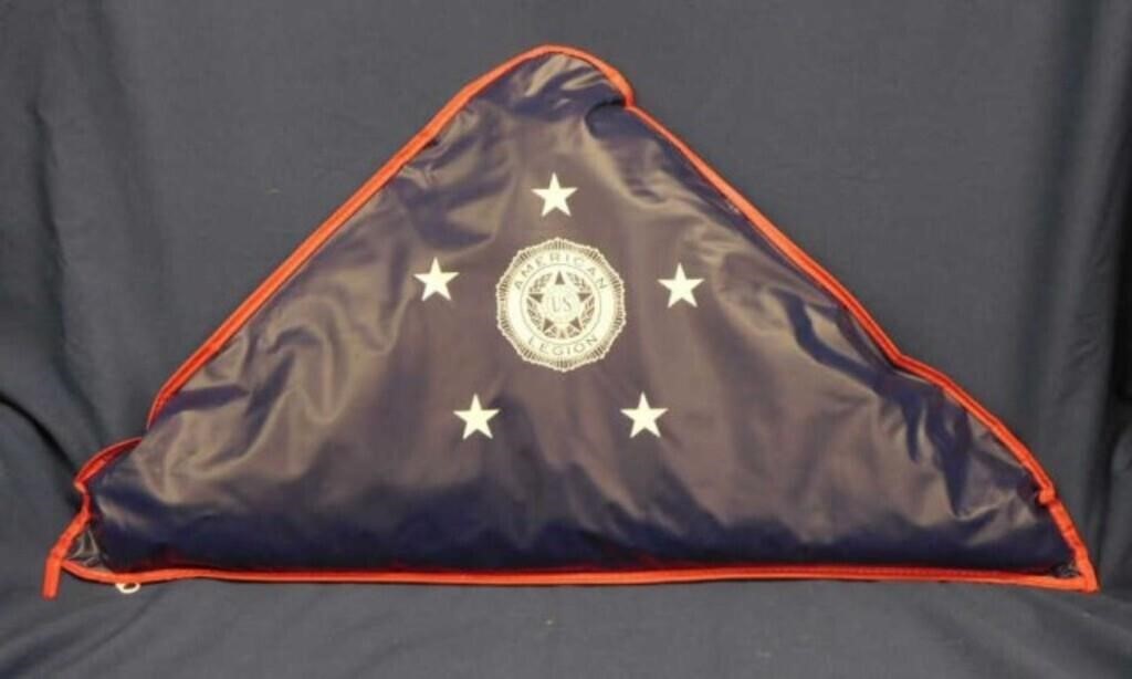 48 star American Legion funeral flag in storage