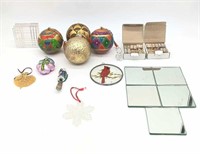 Christmas Decorations & Glass Dice Card Holders