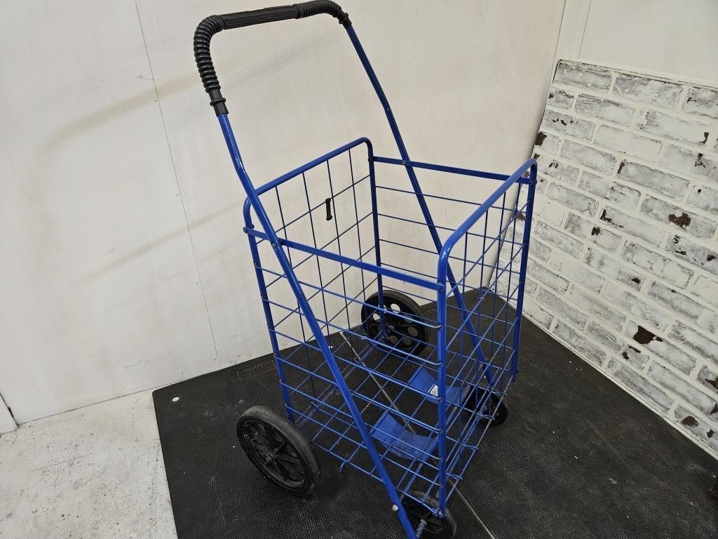 Blue Grocery or Flea Market Shopping Cart