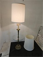Floor Lamp w/Glass Table w/ 2 Shades