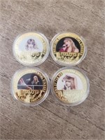 (4) Gold Plated Taylor Swift Collectible Rounds #2