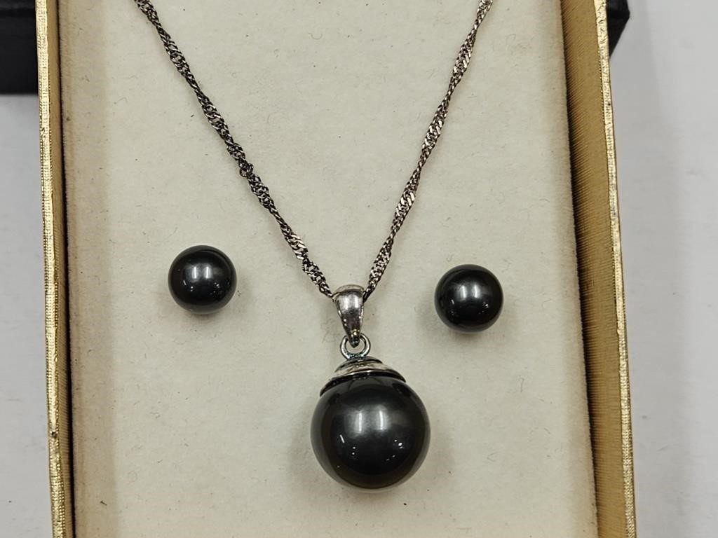925 Sterling Silver Necklace & Earrings