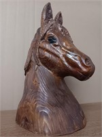 Hand Carved Wooden Horse Head Statue