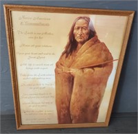 Framed Native American 10 Commandments