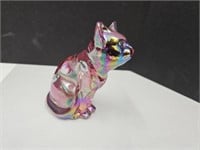 Vintage Fenton Carnival Glass Cat Paperweight