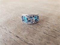 Blue Sapphire & Aquamarine Ring