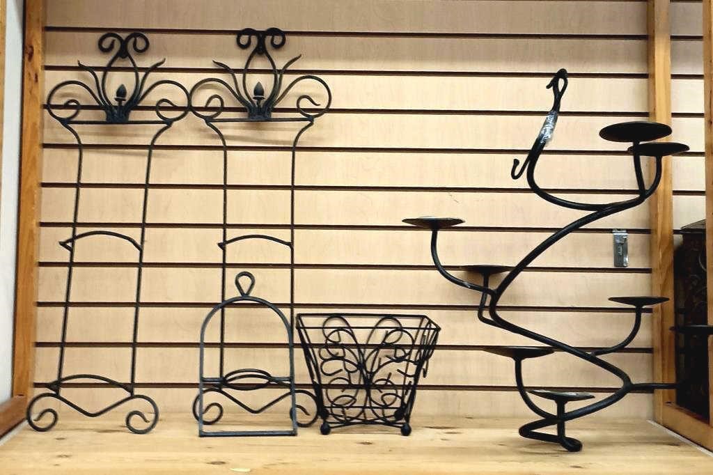 Iron Candle Chandelier and Plate Racks