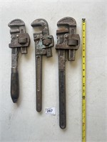 Assorted Pipe Wrench's