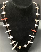 CORAL AND MTHER OF PEARL NECKLACE