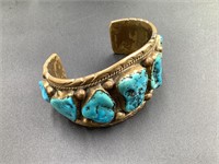 BRASS AND TURQUOISE CUFF