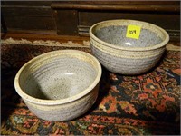 Pair of Signed Pottery Bowls