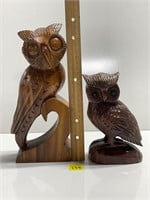 Wood Carved Decorative Owls