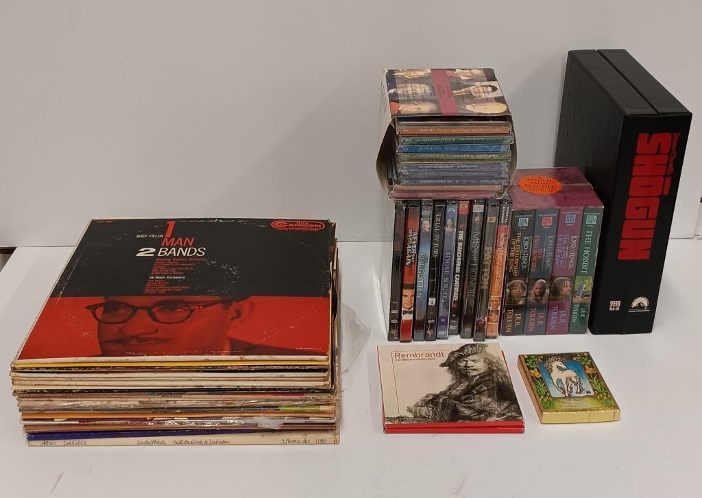 Assorted DVD's,CD's,VHS, & Vinyl