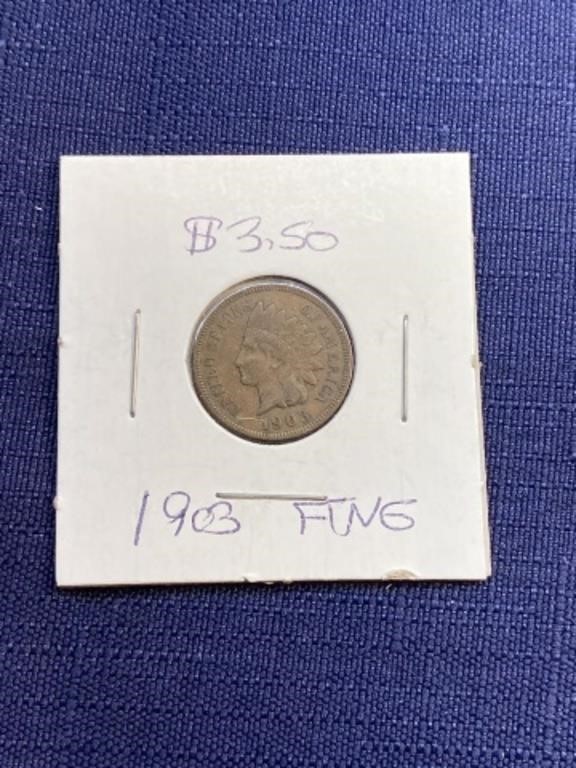 1903 Indian head penny coin