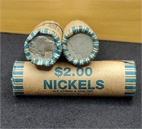 3 Rolls Of Buffalo Nickels with Liberty Head Ender