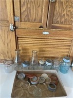 VINTAGE CANNING AND MILK JARS, CANNING GALVANIZED