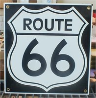 MODERN ROUTE 66 ENAMELED METAL SIGN 11"