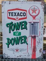 MODERN TEXACO TOWER OF POWER METAL SIGN